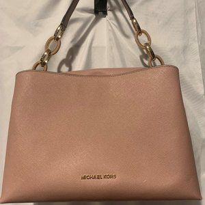 NEW Michael Kors Blush & Gold Leather Handbag